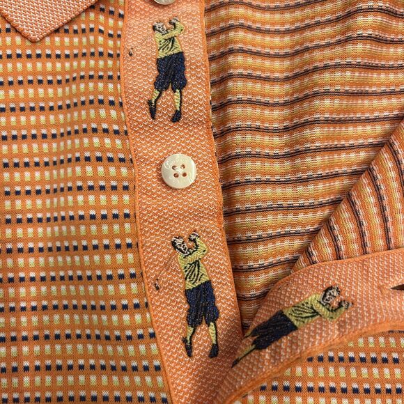 Bobby Jones Collection Orange Short Sleeve Golf Shirt Men Sz XL - Picture 2 of 9